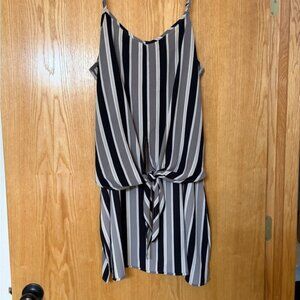 Daytrip Black and Gray Striped Elegant Tank